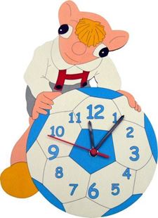 Obrázok Detské drevené hodiny - Hurvínek s loptou