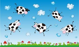 Obrázok z Samolepiace dekorácie lietajúci kravy