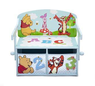 Obrázok z Detská lavica s úložným priestorom Medvedík Pú