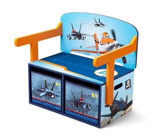 Obrázok z Detská lavica s úložným priestorom Lietadlá