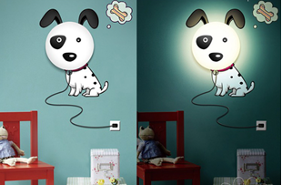 Obrázok Detská lampa s nálepkou Roztomilý psík