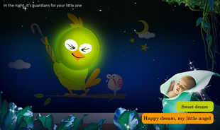 Obrázok Detská nočná lampa s nálepkou Ptáček