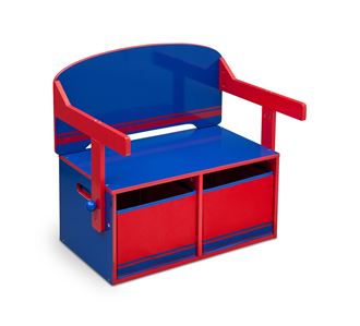 Obrázok z Detská lavica s úložným priestorom modro - červená