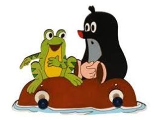 Obrázok Drevený 2 vešiačik - Krtko a žaba