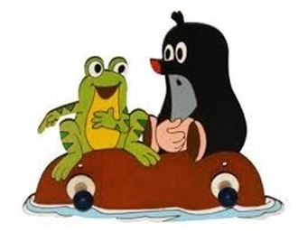 Obrázok z Drevený 2 vešiačik - Krtko a žaba