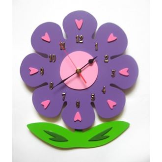 Obrázok z Detské drevené hodiny Kvetina - Mix farieb