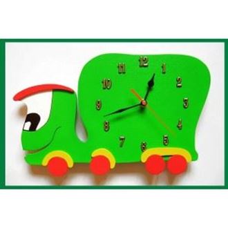 Obrázok z Detské drevené hodiny Auto - Zelená