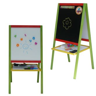 Obrázok z Detská magnetická tabuľa 2v1 farebná - výška 88 cm