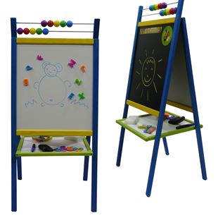 Obrázok Detská magnetická tabuľa 3v1 farebná - výška 98 cm