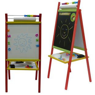 Obrázok Detská magnetická tabuľa 4v1 farebná - výška 98 cm