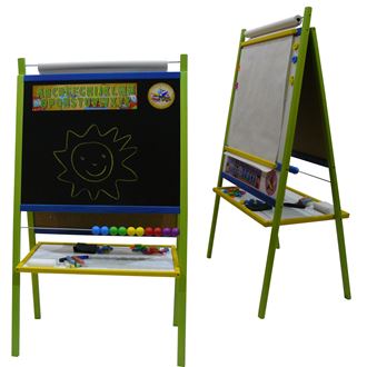 Obrázok z Detská magnetická tabuľa 4v1 farebná - výška 116 cm