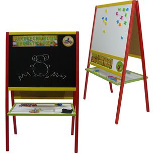 Obrázok Detská magnetická tabuľa 2v1 farebná - výška 108 cm