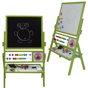 Obrázok Detská otočná magnetická tabuľa 3v1 farebná - výška 89 cm