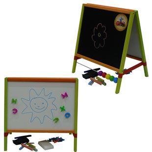 Obrázok Detská magnetická tabuľa 3v1 farebná - výška 45 cm