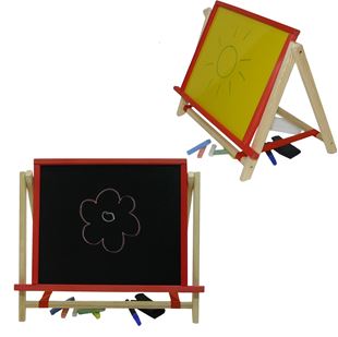 Obrázok Detská otočná žltá tabuľa 2v1 farebná - výška 41 cm