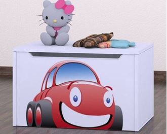 Obrázok z Detská komoda na hračky - auto biela