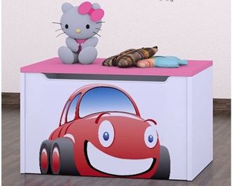 Obrázok z Detská komoda na hračky - auto ružová
