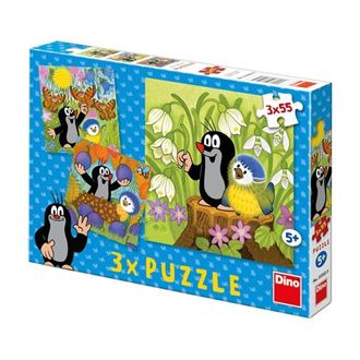 Obrázok z Puzzle 3x55 dielikov Krtko a vtáčik