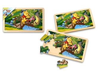Obrázok z Drevené puzzle - Medvedík Pú 15 dielikov
