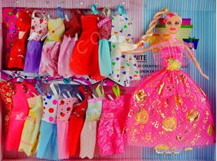 Obrázok Bábika typu Barbie 29cm + 17 ks šatočiek