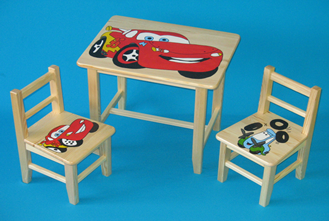 Obrázok z Detský drevený stôl so stoličkami - Cars