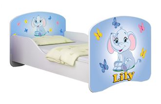 Obrázok z Detská posteľ - Modrý sloník + meno