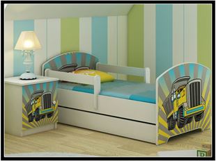 Obrázok Detská posteľ Oskar Nákladiak 140x70 cm - Biela