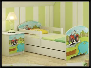 Obrázok Detská posteľ Oskar Traktor 140x70 cm - Biela