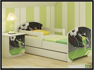 Obrázok Detská posteľ Oskar Futbal 140x70 cm -Biela