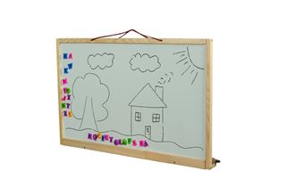 Obrázok z Detská magnetická tabuľa na stenu 2v1