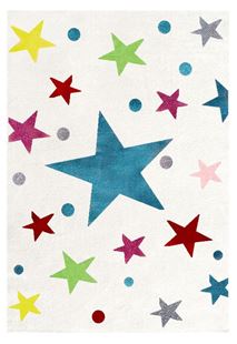 Obrázok Detský koberec STARS krémová / multicolor 80x150 cm