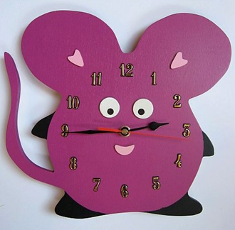 Obrázok z Detské drevené hodiny Myš