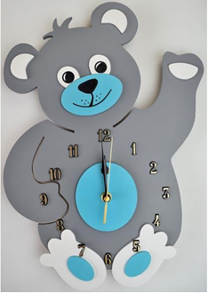Obrázok z Detské drevené hodiny Medvedík