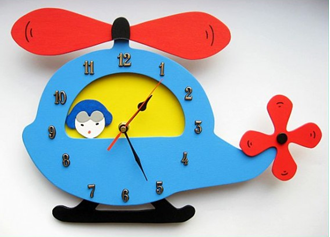 Obrázok z Detské drevené hodiny Vrtuľník