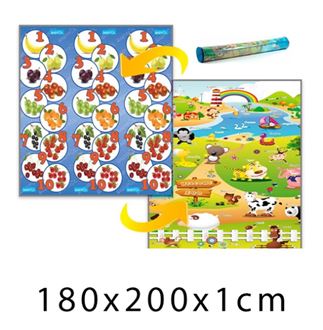 Obrázok z Detský penový koberec Ovocná čísla + Farma 180x200x1 cm