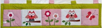 Obrázok z Vreckár za posteľ veľký 200x50 cm - Sova a kvetinky