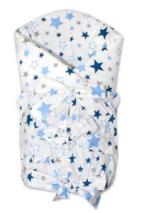 Obrázok Klasická šnurovacie zavinovačka Hviezdy a hviezdičky - modrá / granát na bielom