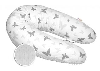 Obrázok z Dojčiace vankúš - relaxačné poduška Minky, Motýlci šeďou