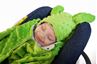 Obrázok z Baby Nellys Fusak, spacáček do autosedačky alebo kočíka s uškami, Minky - sv. zelený