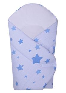 Obrázok Novorodenecká zavinovačka Hviezda z úpletu - modrá