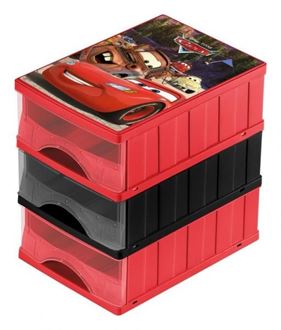 Obrázok z Boxy na hračky - súprava 3 šuplíkov CARS