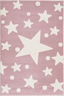 Obrázok z Detský koberec Hviezdy - ružovo-biely Stars 100x160 cm