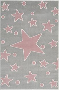 Obrázok Detský koberec Hviezdy - šedo-ružový Stars 100x160 cm
