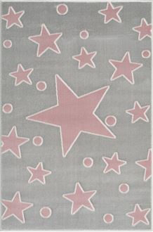 Obrázok z Detský koberec Hviezdy - šedo-ružový Stars 100x160 cm