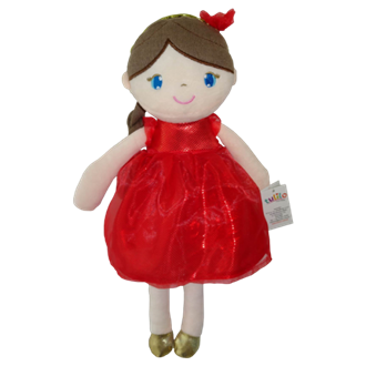 Obrázok z Handrová bábika Inez, 38 cm - červená