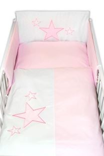 Obrázok Mantinel s obliečkami Baby Stars - ružový