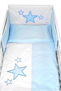 Obrázok Mantinel s obliečkami Baby Stars - modrý