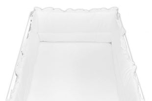 Obrázok Mantinel do postieľky 360x30 cm s volánikom, biely