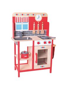 Obrázok Drevená detská kuchynka červená