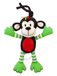 Obrázok Detská plyšová hračka s hracím strojčekom opice zelená